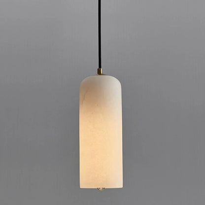 Hanglamp Minimalistisch met Alabasten Cilinderkap en Messing Fitting