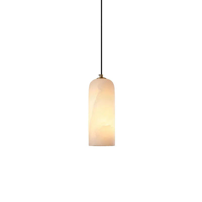 Hanglamp Minimalistisch met Alabasten Cilinderkap en Messing Fitting