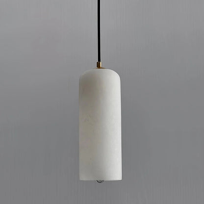 Hanglamp Minimalistisch met Alabasten Cilinderkap en Messing Fitting