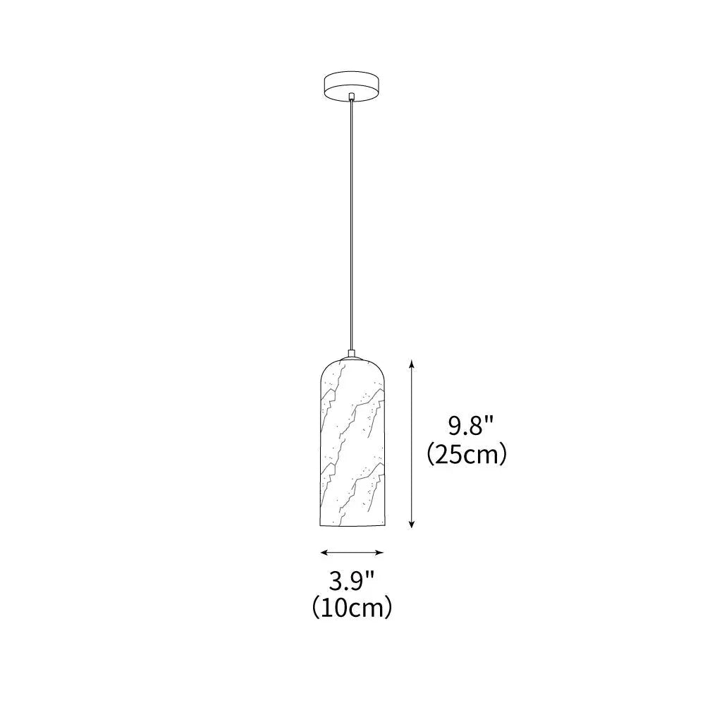 Hanglamp Minimalistisch met Alabasten Cilinderkap en Messing Fitting