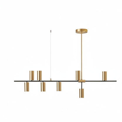 Hanglamp Minimalistisch met Cilindervormige Spots en Horizontale Rail