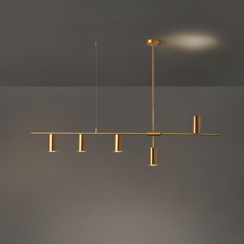 Hanglamp Minimalistisch met Cilindervormige Spots en Horizontale Rail