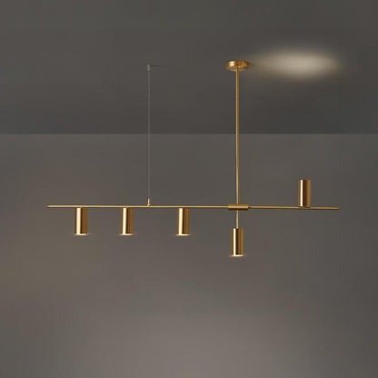 Hanglamp Minimalistisch met Cilindervormige Spots en Horizontale Rail