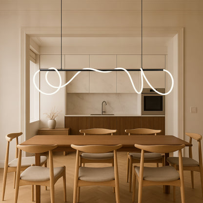 Hanglamp Minimalistisch met Golvende LED Lichtslang en Verstelbare Hoogte