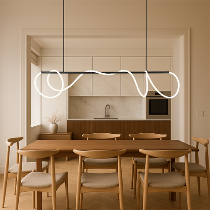 Hanglamp Minimalistisch met Golvende LED Lichtslang en Verstelbare Hoogte