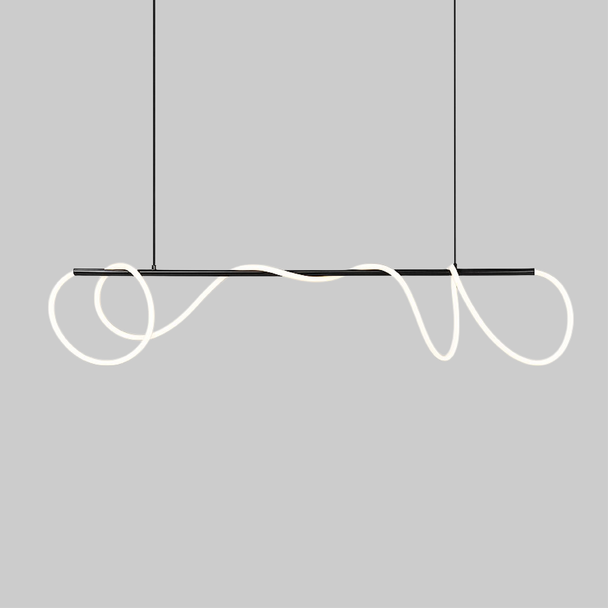 Hanglamp Minimalistisch met Golvende LED Lichtslang en Verstelbare Hoogte