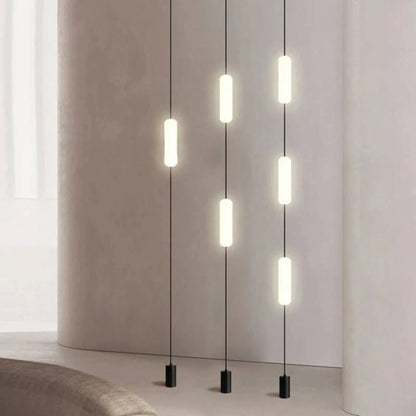 Hanglamp Minimalistisch met Ovale LED Lichtkolommen en Verstelbare Hoogte