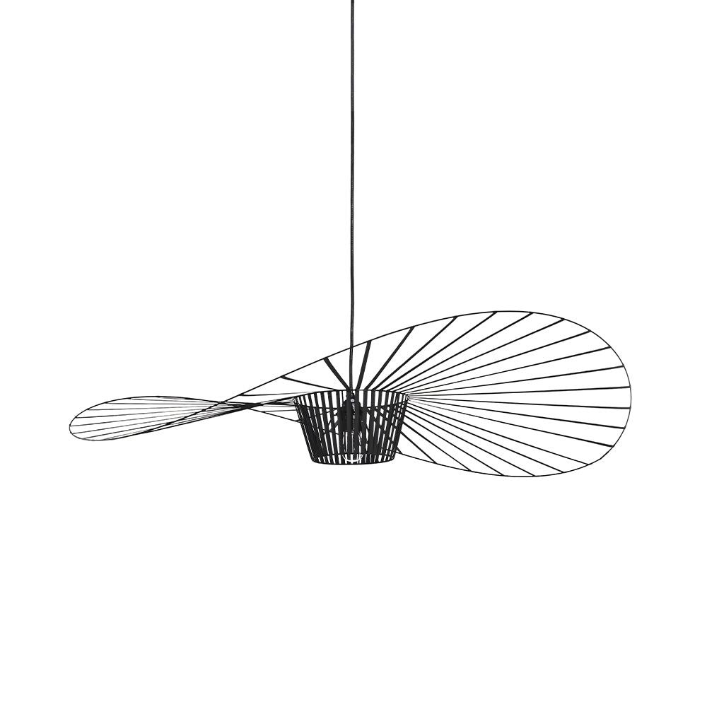 Hanglamp Minimalistisch met Strooien Hoed Design en Draadframe