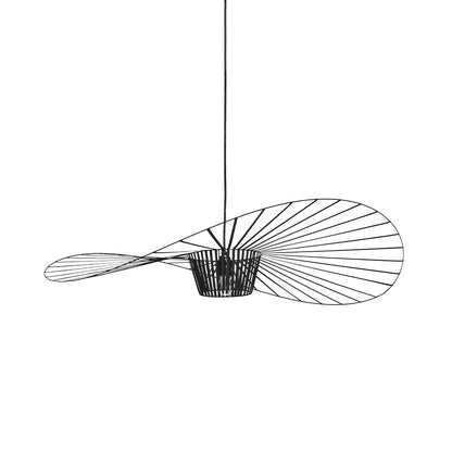 Hanglamp Minimalistisch met Strooien Hoed Design en Draadframe