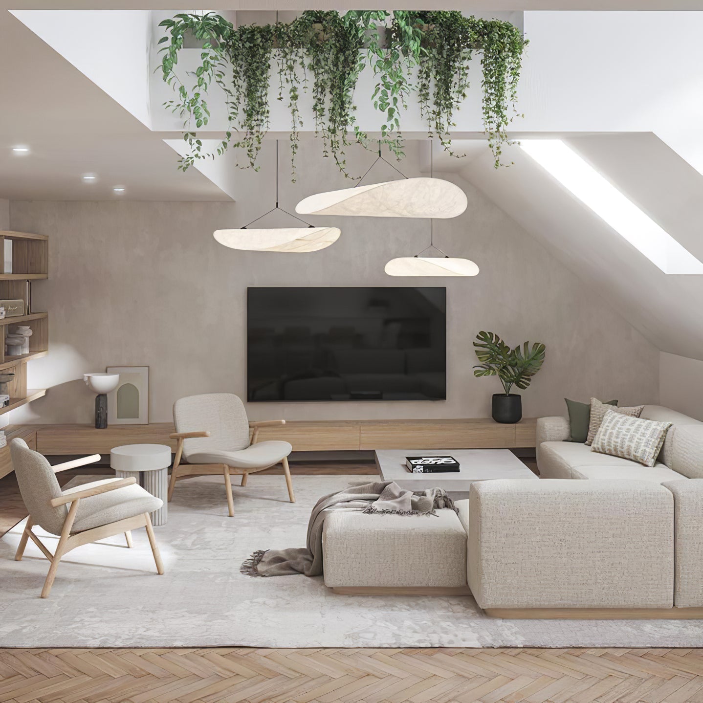 Hanglamp Minimalistisch met Wolkvormige Kap en Geïntegreerde LED