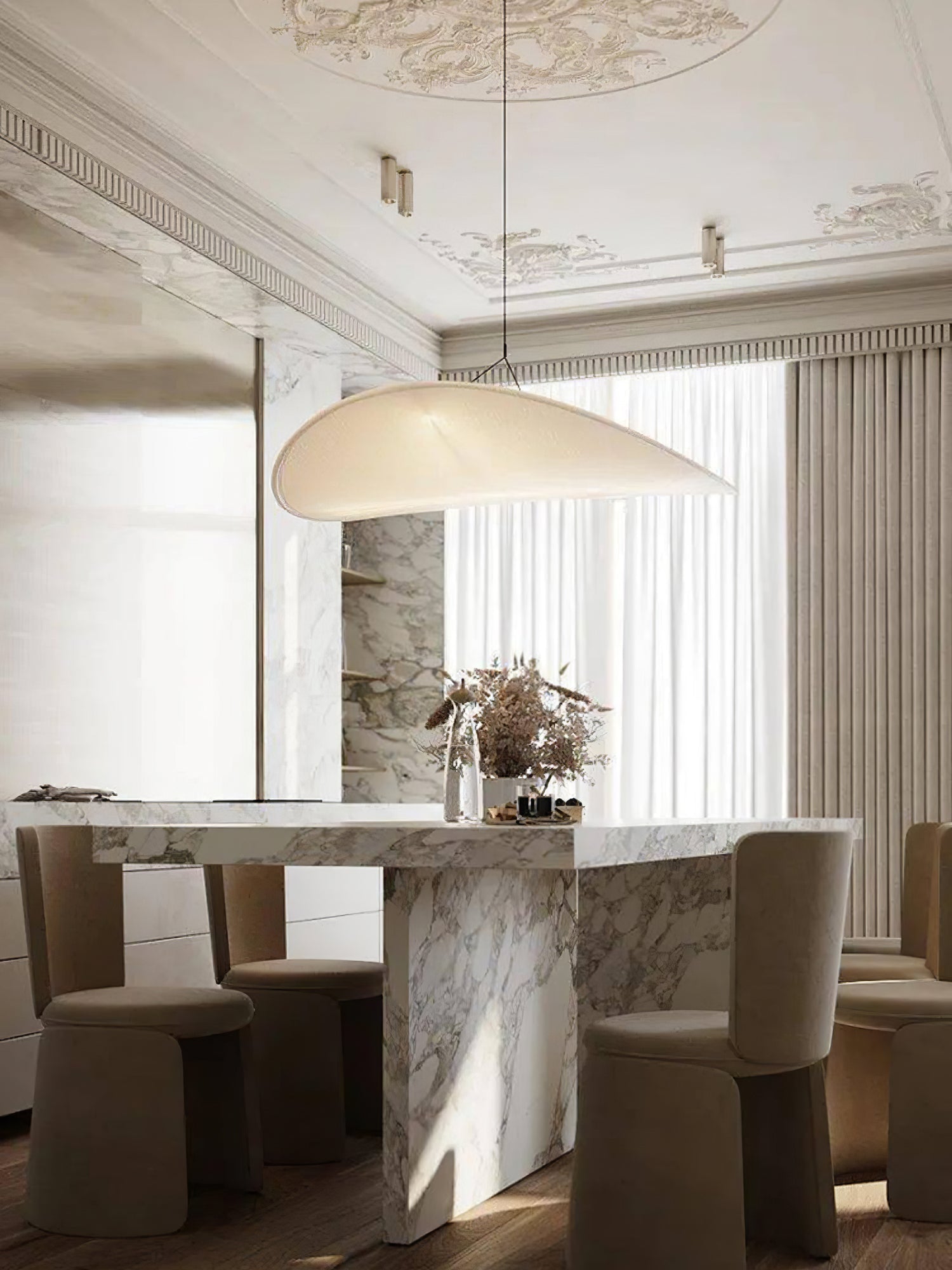 Hanglamp Minimalistisch met Wolkvormige Kap en Geïntegreerde LED