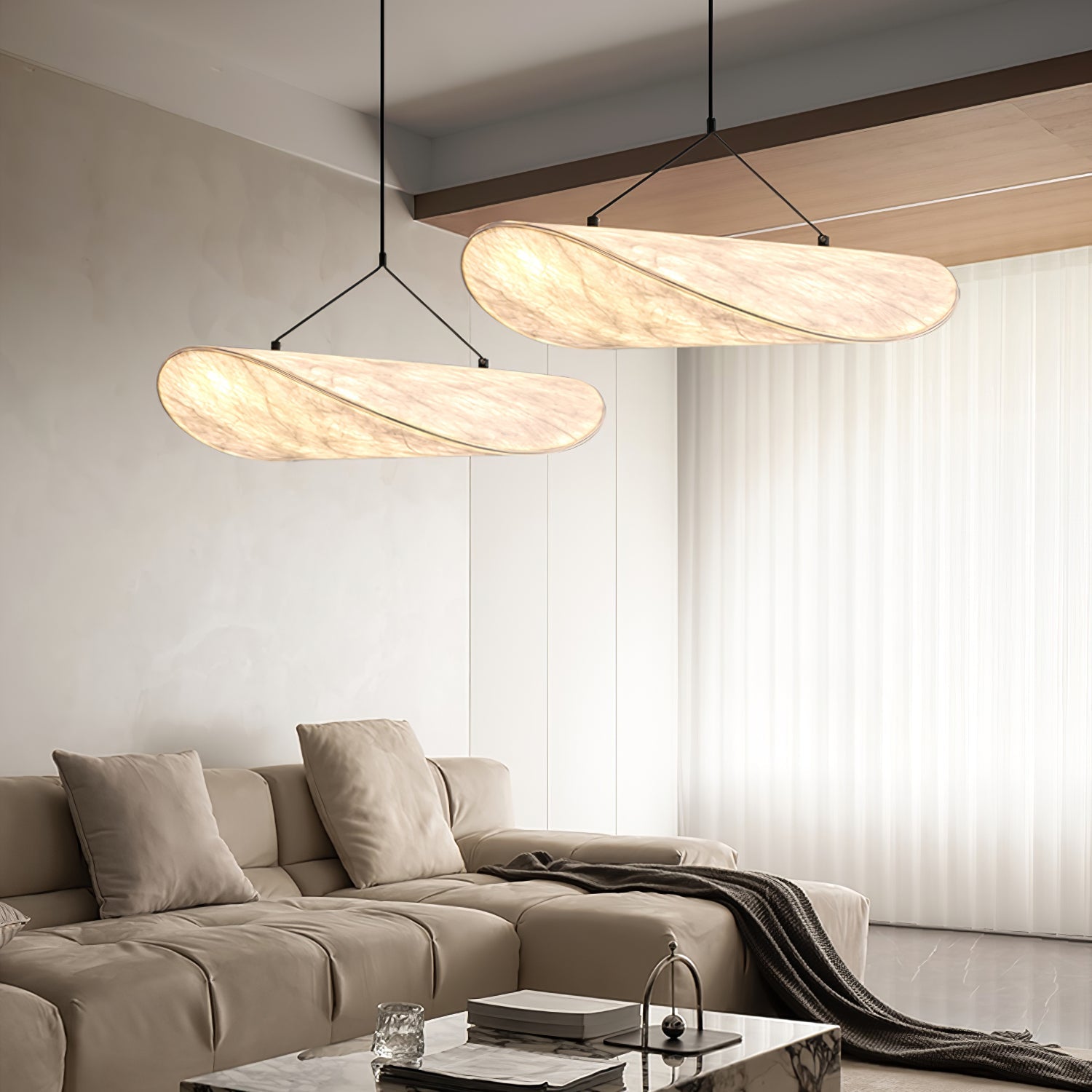 Hanglamp Minimalistisch met Wolkvormige Kap en Geïntegreerde LED