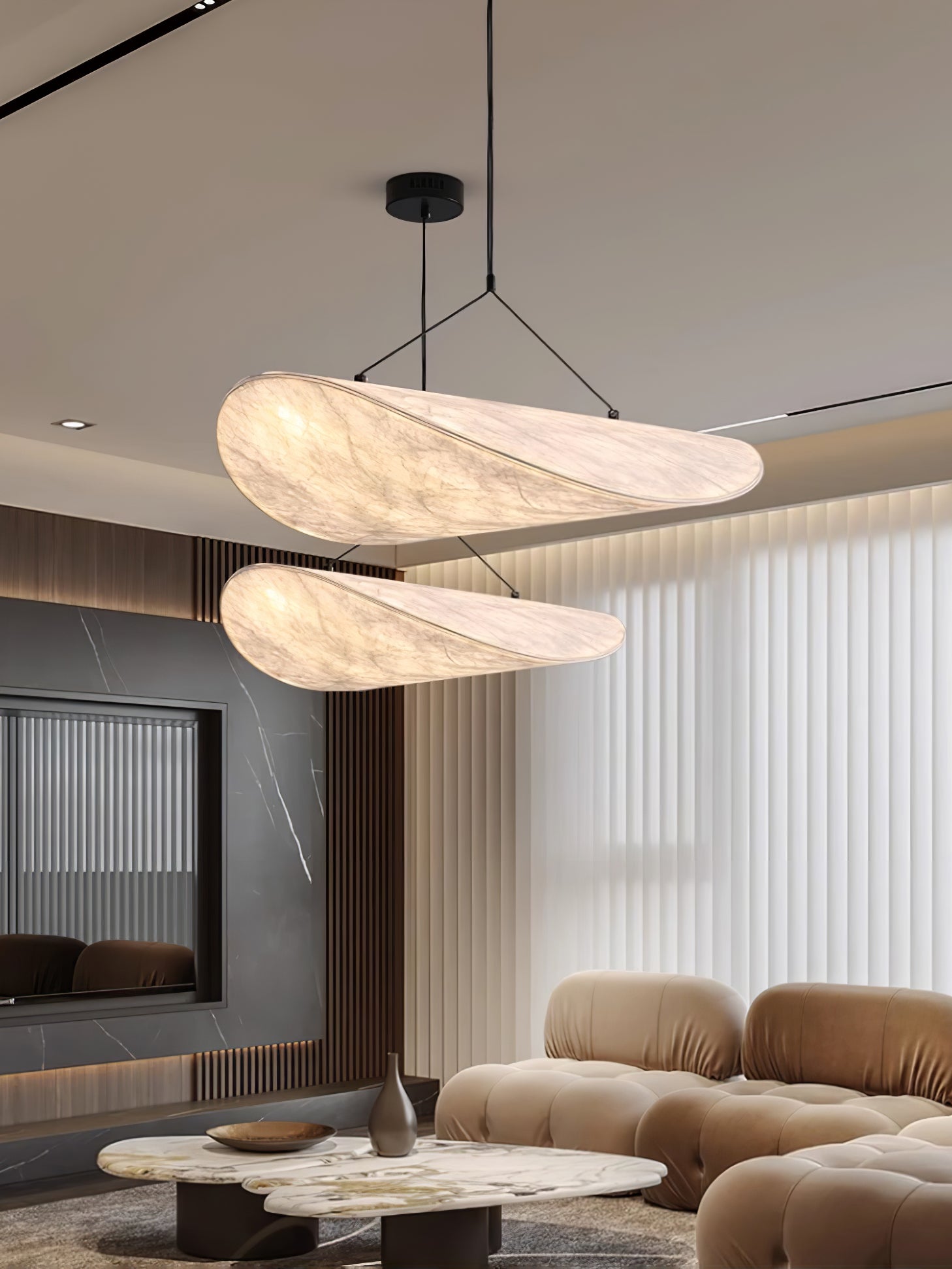Hanglamp Minimalistisch met Wolkvormige Kap en Geïntegreerde LED