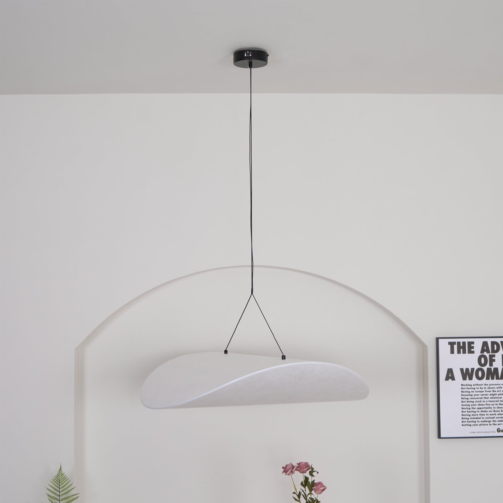 Hanglamp Minimalistisch met Wolkvormige Kap en Geïntegreerde LED