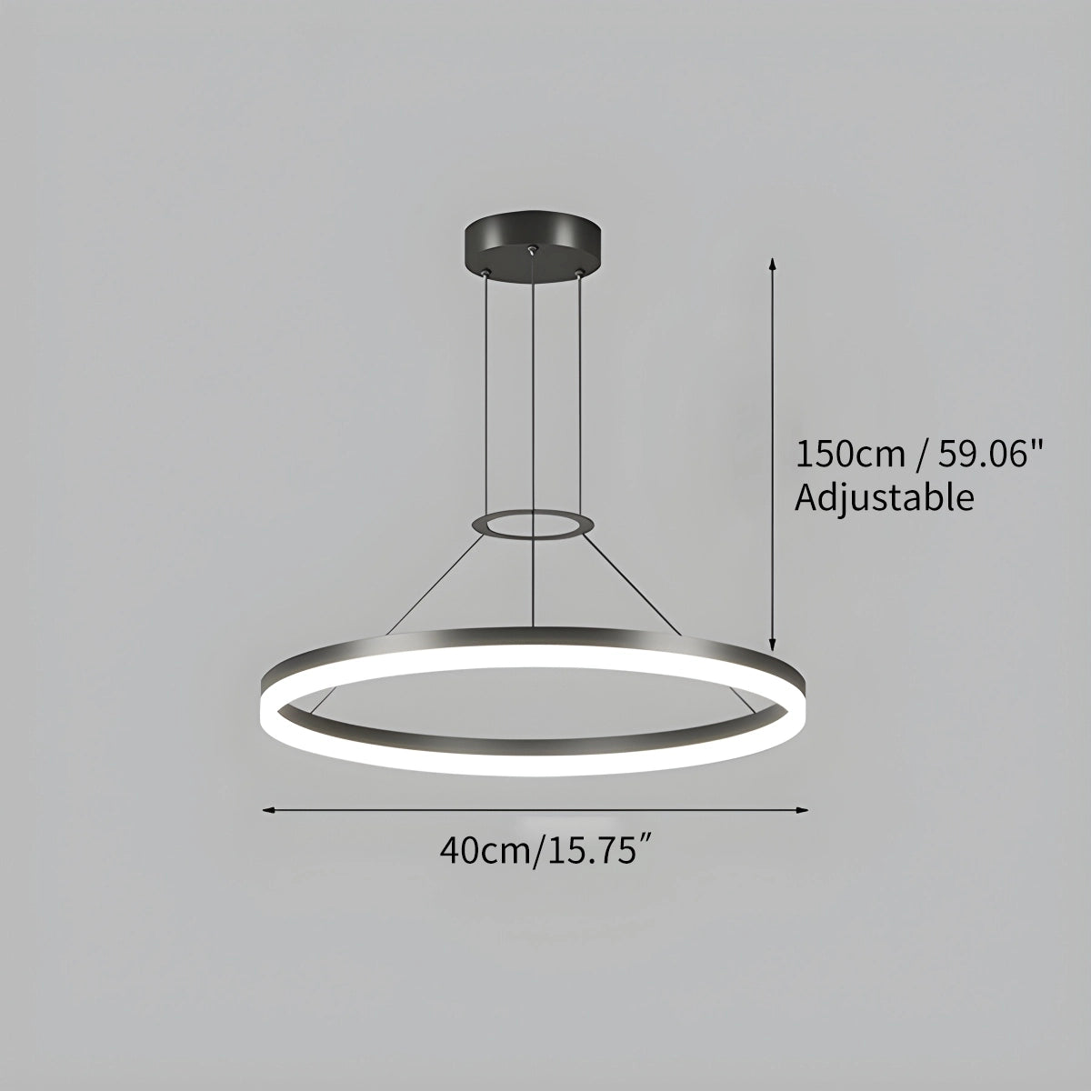 Hanglamp Minimalistisch Rond LED-Ring met Verstelbare Hoogte