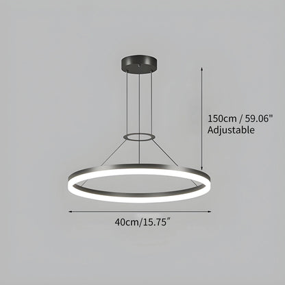 Hanglamp Minimalistisch Rond LED-Ring met Verstelbare Hoogte