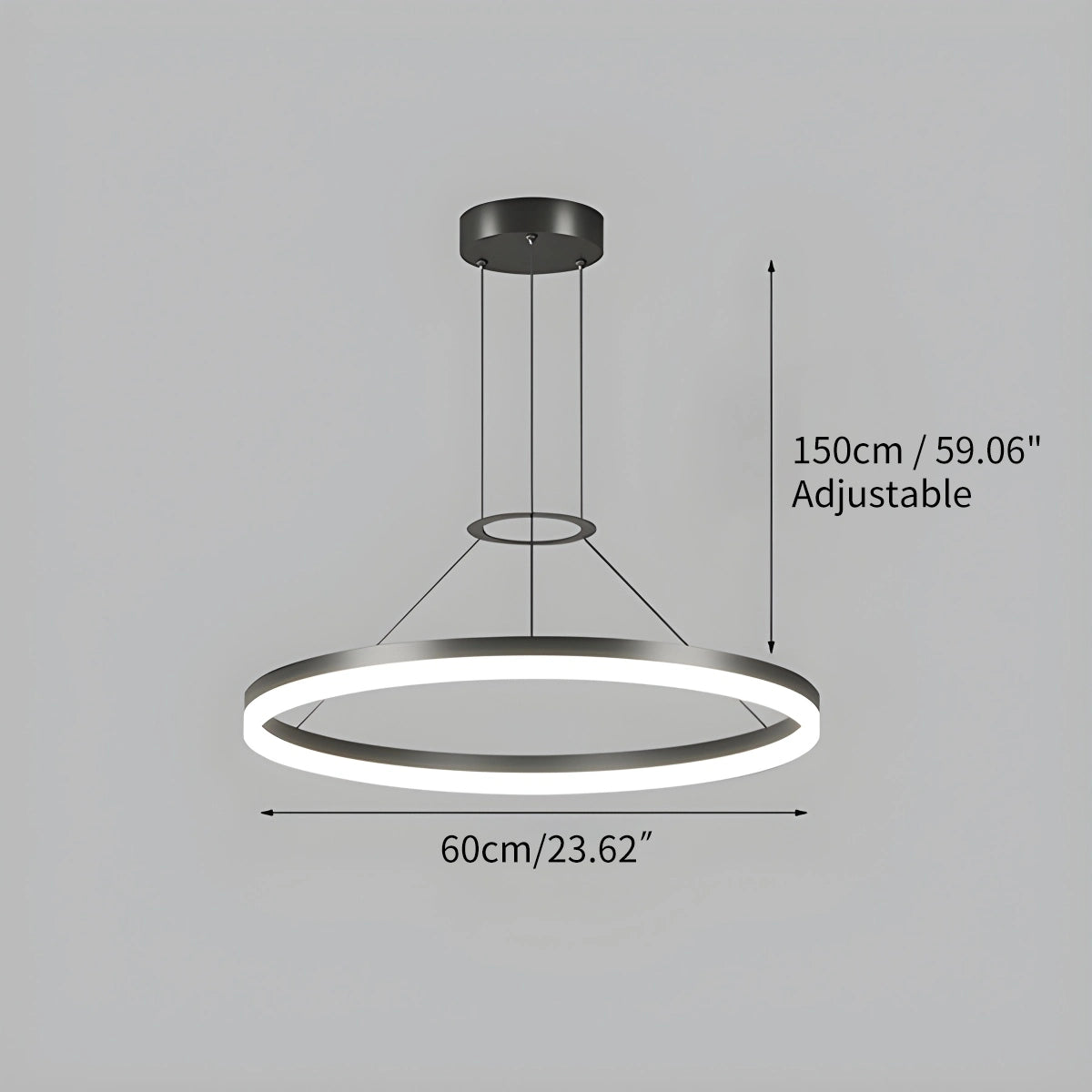 Hanglamp Minimalistisch Rond LED-Ring met Verstelbare Hoogte