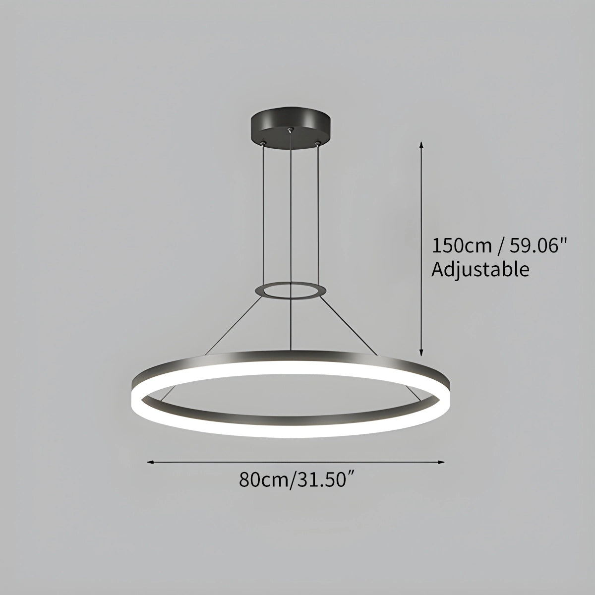 Hanglamp Minimalistisch Rond LED-Ring met Verstelbare Hoogte