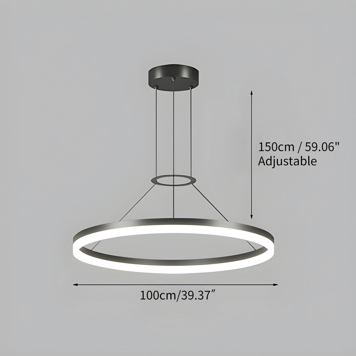 Hanglamp Minimalistisch Rond LED-Ring met Verstelbare Hoogte
