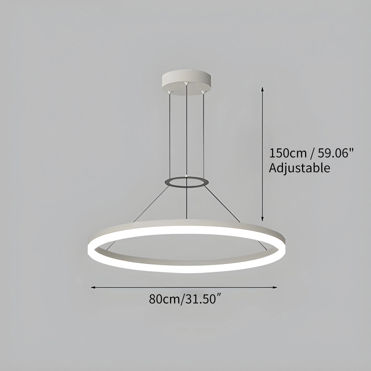 Hanglamp Minimalistisch Rond LED-Ring met Verstelbare Hoogte