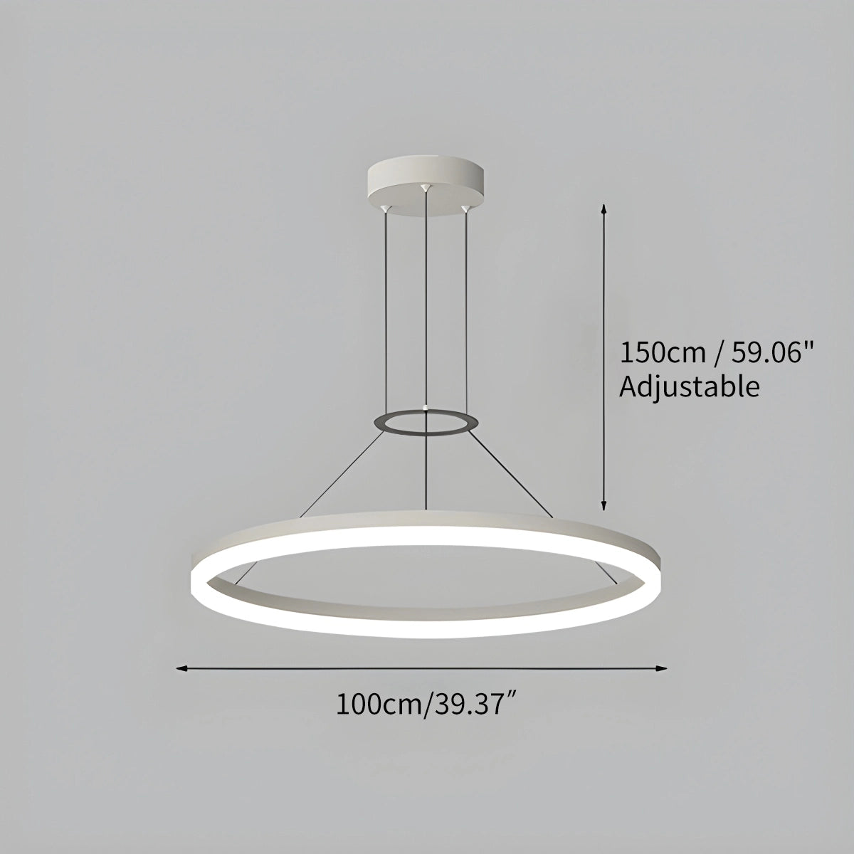 Hanglamp Minimalistisch Rond LED-Ring met Verstelbare Hoogte