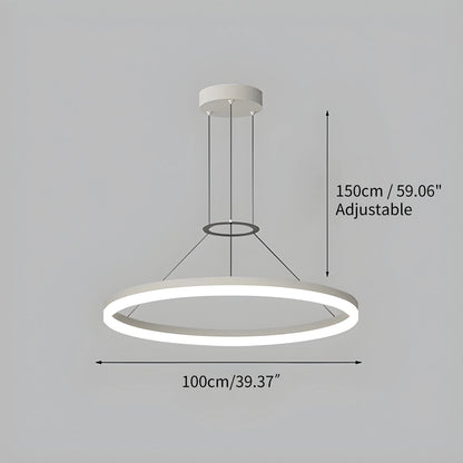 Hanglamp Minimalistisch Rond LED-Ring met Verstelbare Hoogte