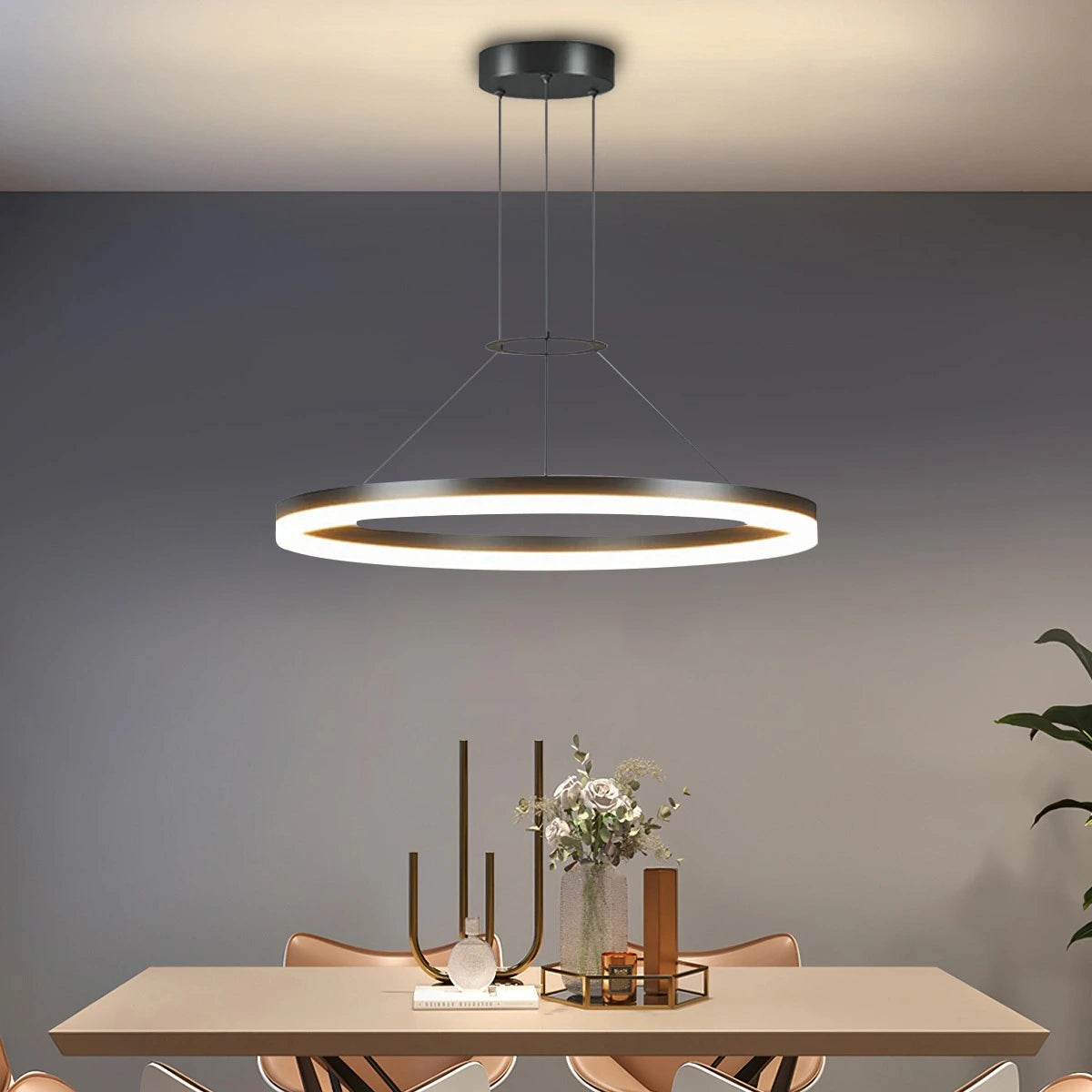 Hanglamp Minimalistisch Rond LED-Ring met Verstelbare Hoogte
