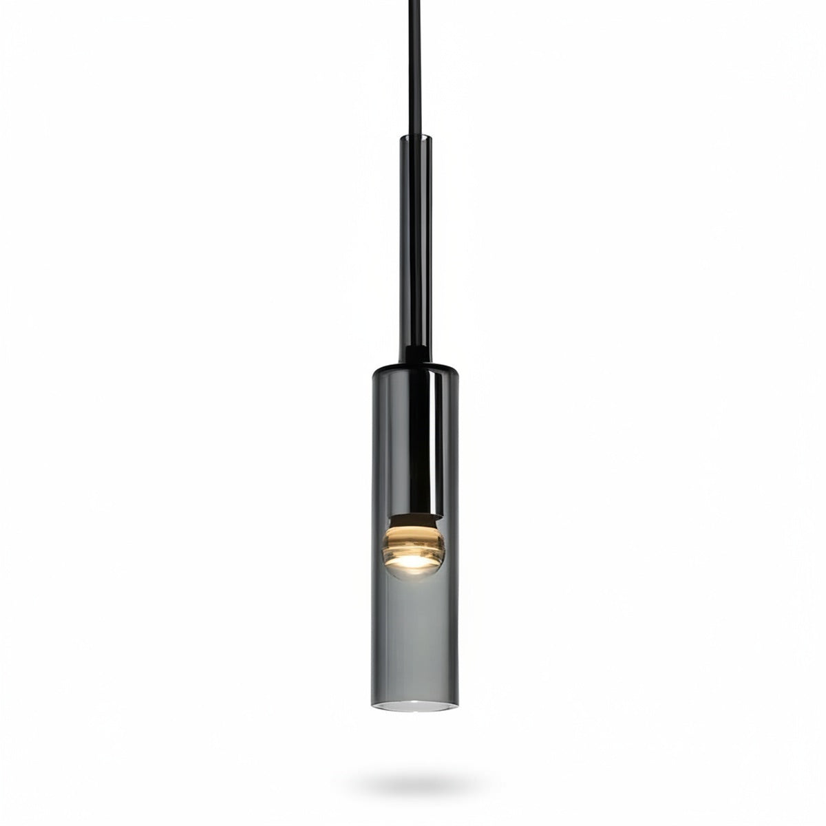 Hanglamp Minimalistisch Scandi met Rookglazen Cilinderkap