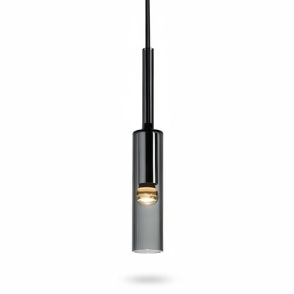 Hanglamp Minimalistisch Scandi met Rookglazen Cilinderkap