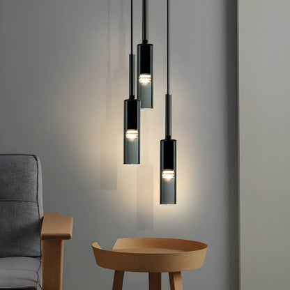 Hanglamp Minimalistisch Scandi met Rookglazen Cilinderkap