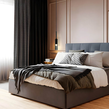 Hanglamp Minimalistisch Scandi met Rookglazen Cilinderkap
