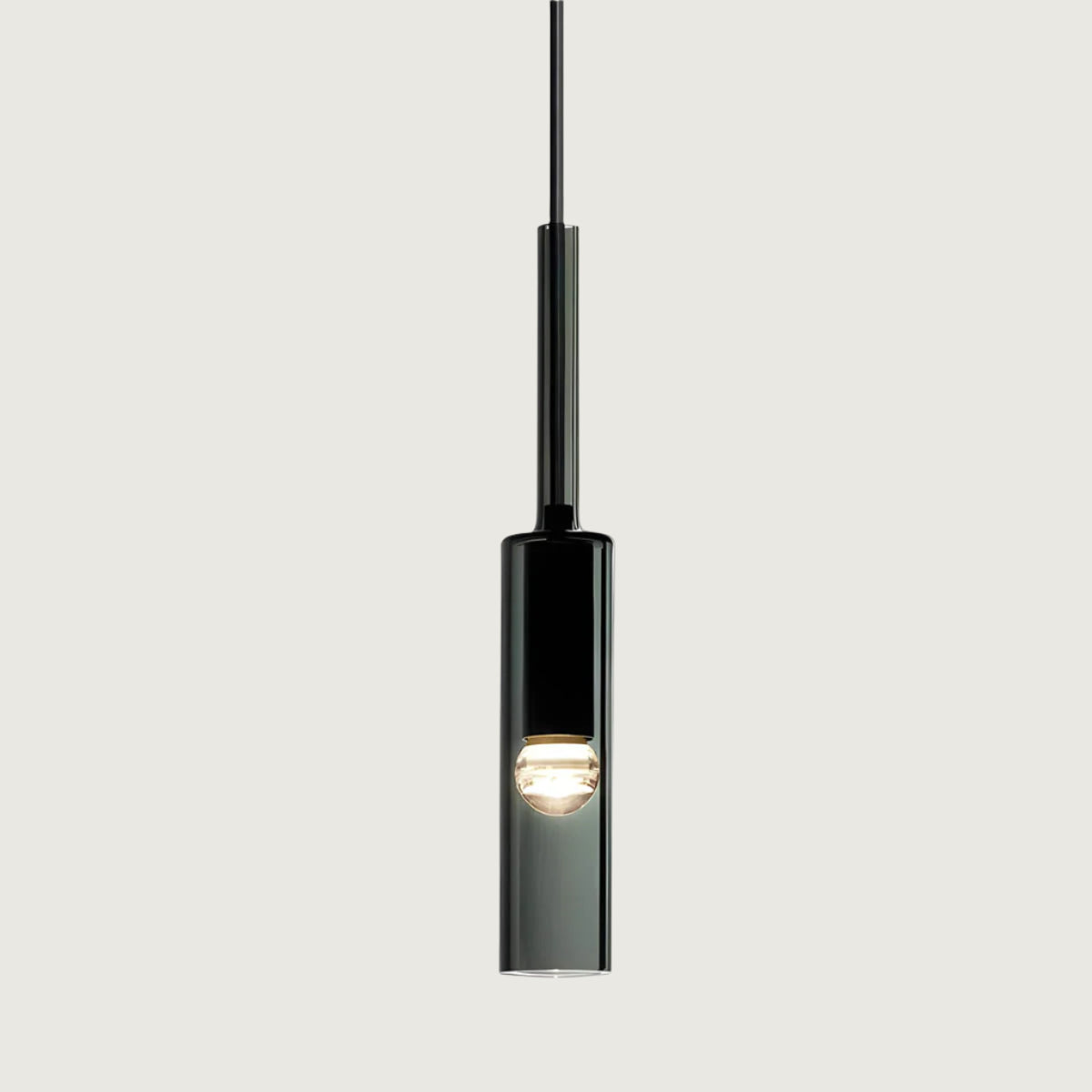 Hanglamp Minimalistisch Scandi met Rookglazen Cilinderkap