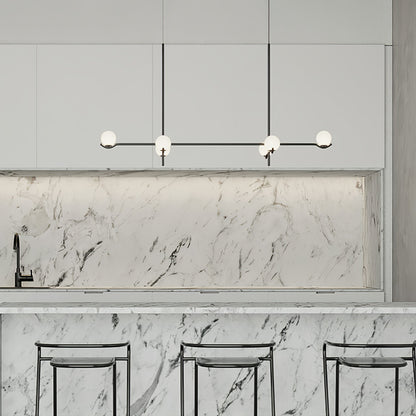 Hanglamp Modern Asymmetrisch met Opaalwitte Glazen Bollen