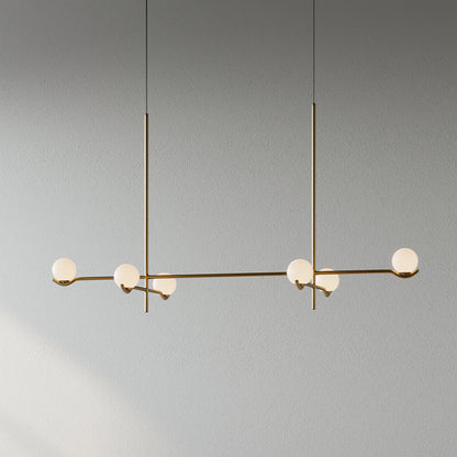 Hanglamp Modern Asymmetrisch met Opaalwitte Glazen Bollen
