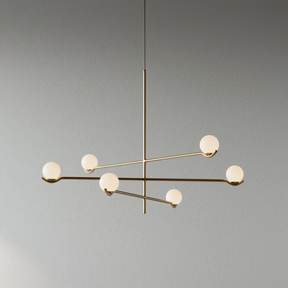 Hanglamp Modern Asymmetrisch met Opaalwitte Glazen Bollen