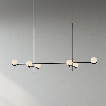Hanglamp Modern Asymmetrisch met Opaalwitte Glazen Bollen