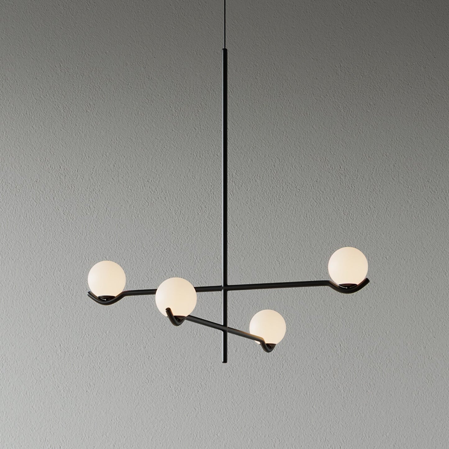 Hanglamp Modern Asymmetrisch met Opaalwitte Glazen Bollen