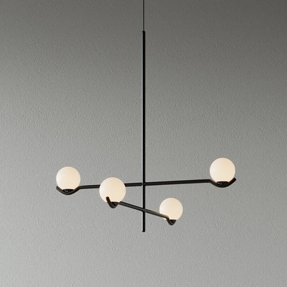 Hanglamp Modern Asymmetrisch met Opaalwitte Glazen Bollen