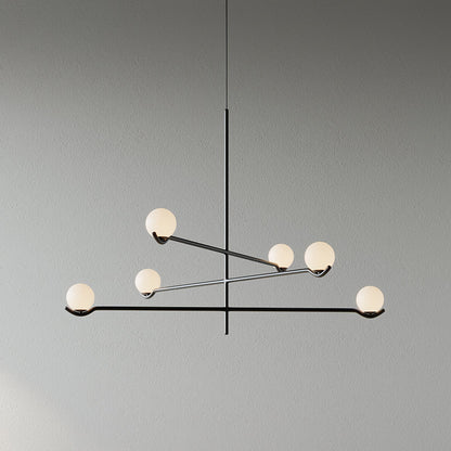 Hanglamp Modern Asymmetrisch met Opaalwitte Glazen Bollen