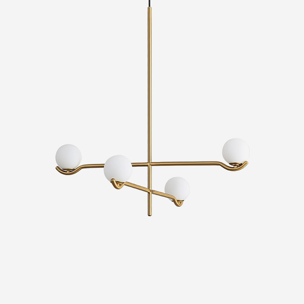 Hanglamp Modern Asymmetrisch met Opaalwitte Glazen Bollen