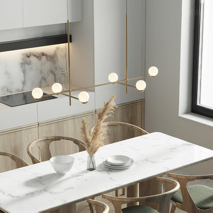 Hanglamp Modern Asymmetrisch met Opaalwitte Glazen Bollen