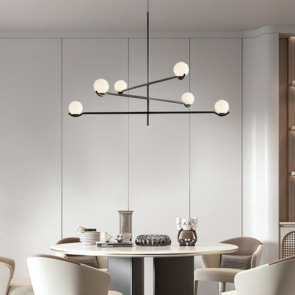 Hanglamp Modern Asymmetrisch met Opaalwitte Glazen Bollen