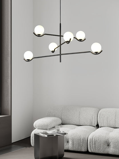 Hanglamp Modern Asymmetrisch met Opaalwitte Glazen Bollen