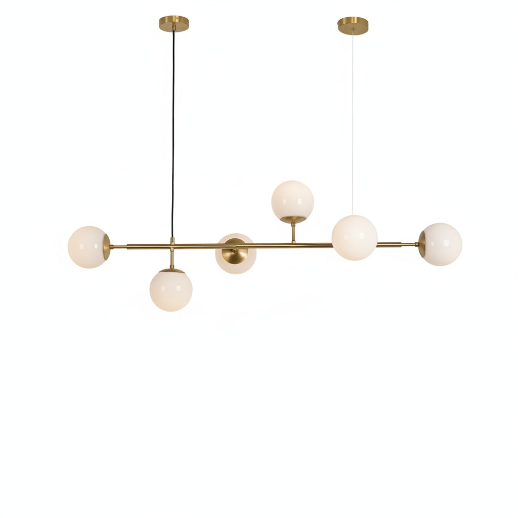 Hanglamp Modern met 6 Glazen Bollen en Verstelbare Hoogte