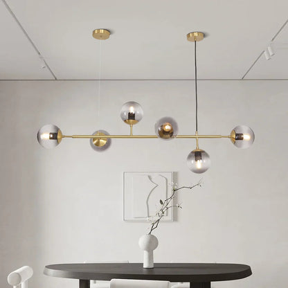 Hanglamp Modern met 6 Glazen Bollen en Verstelbare Hoogte