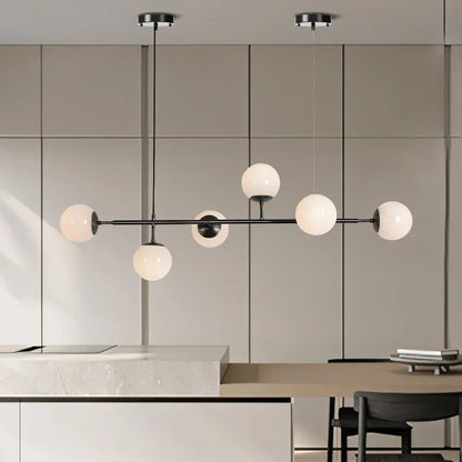 Hanglamp Modern met 6 Glazen Bollen en Verstelbare Hoogte