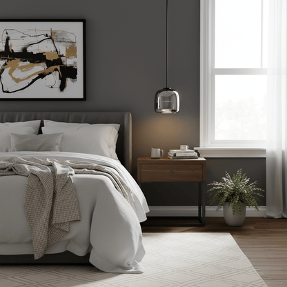Hanglamp Modern met Geblazen Glazen Kap en Verstelbare Hoogte