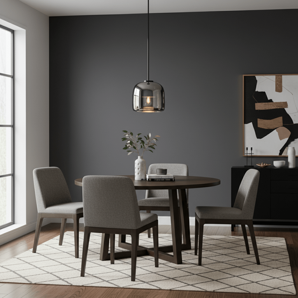 Hanglamp Modern met Geblazen Glazen Kap en Verstelbare Hoogte