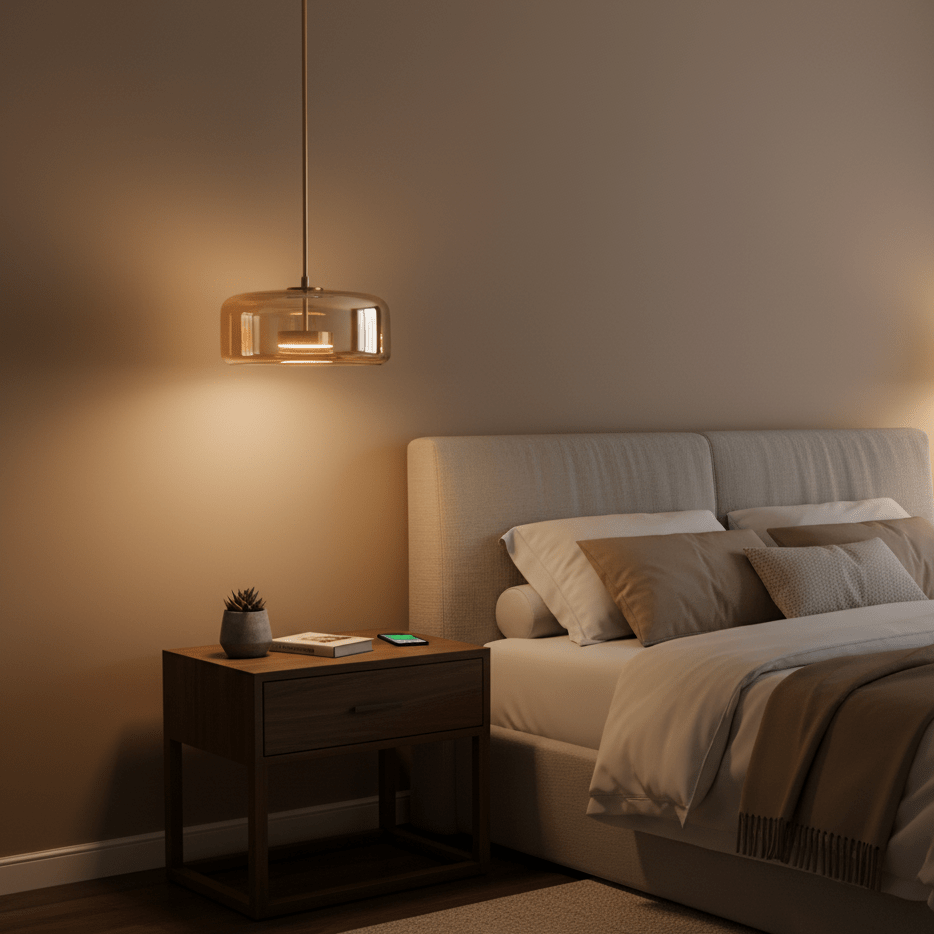 Hanglamp Modern met Geblazen Glazen Kap en Verstelbare Hoogte