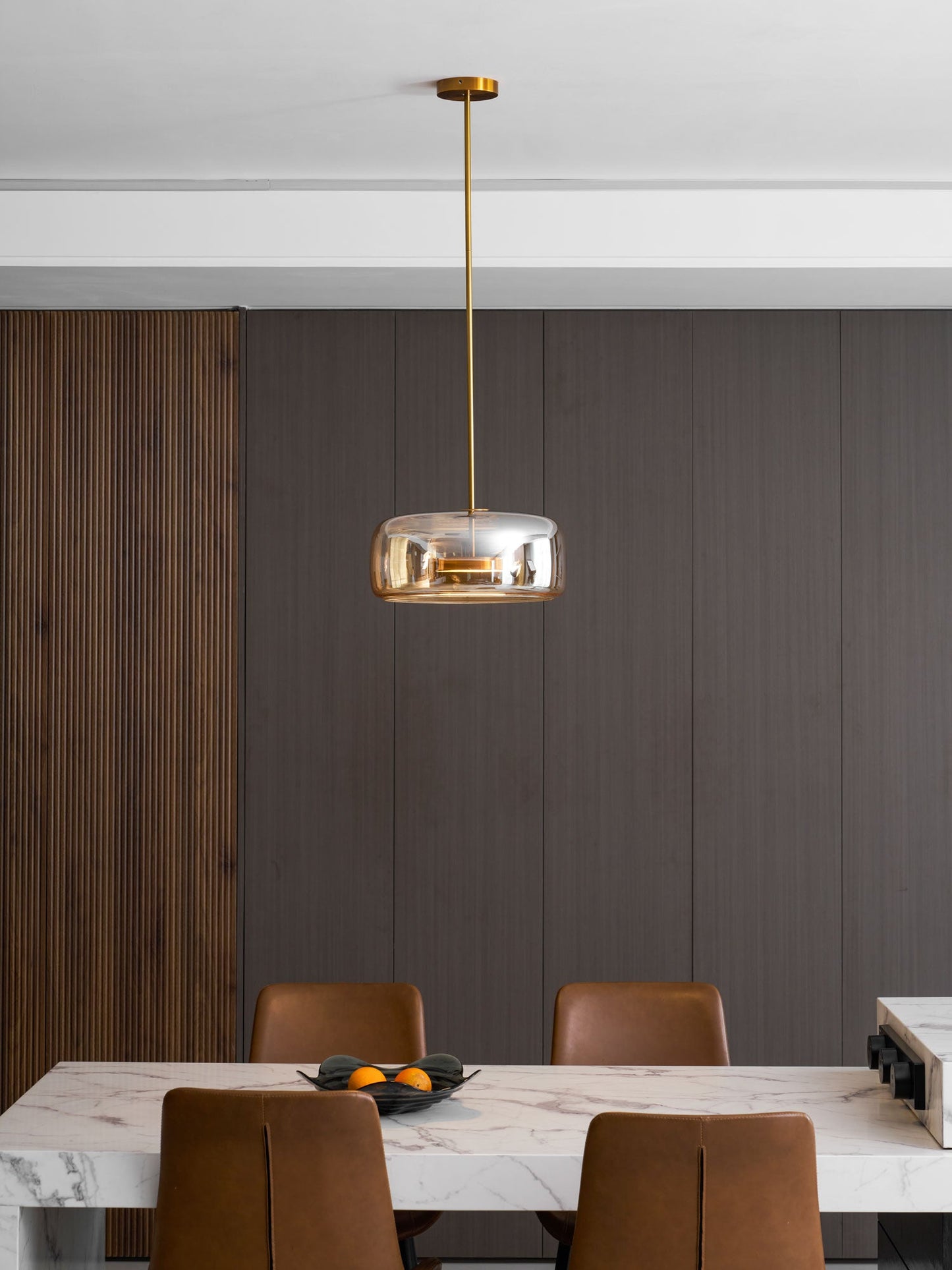 Hanglamp Modern met Geblazen Glazen Kap en Verstelbare Hoogte
